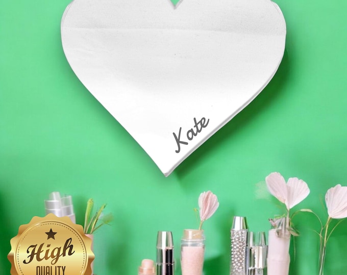 Heart Shaped Mirrors with a White Backing & Hooks, Bespoke Shapes/Sizes Made