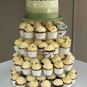 Round Wedding & Party Cup Cake Stands.  Custom Size Tiers and Heights / Gaps inbetween Tiers, Custom Colours