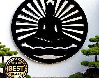 Buddha Zen Garden Mirror: Shatterproof Acrylic, Custom Color & Size
