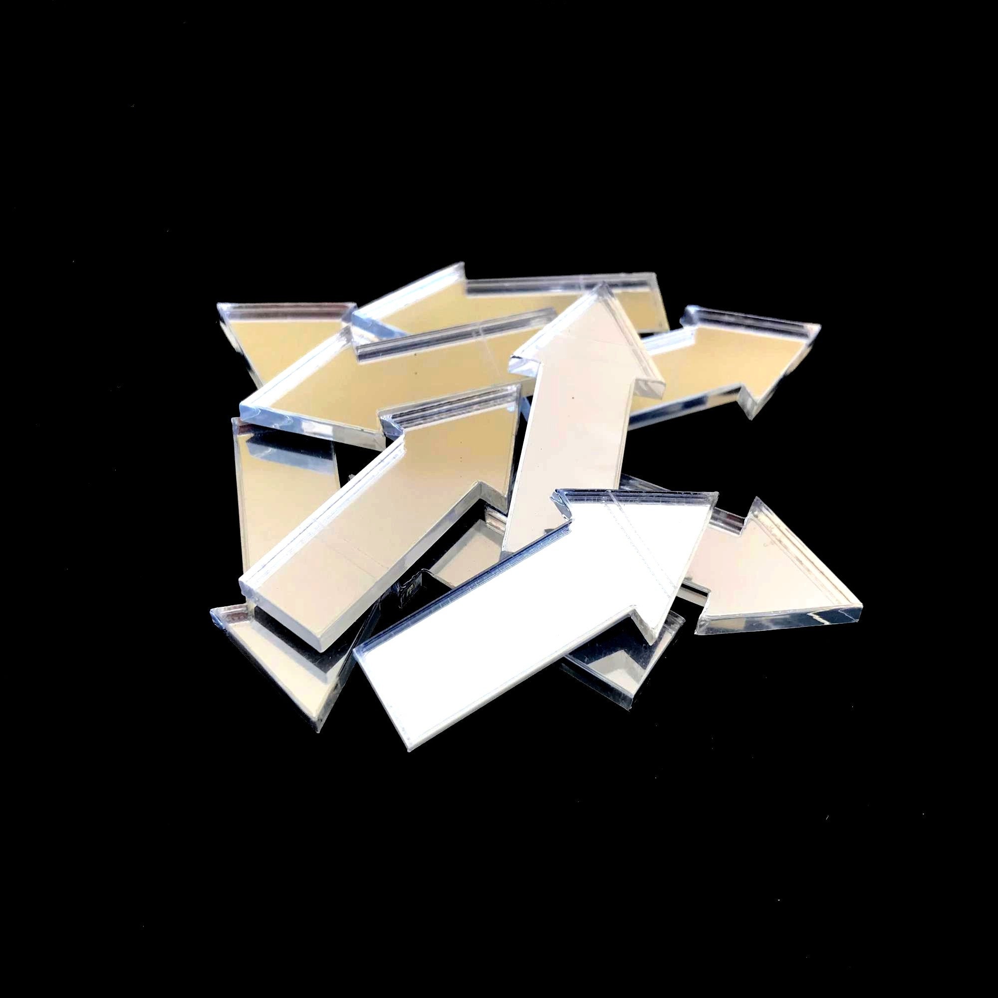 Heart & Arrow Shaped Crafting Mirrors Acrylic Many Colours Set of 10 Heart & Arrow Shaped Crafting Mirrors Acrylic Many Colours Set of 10