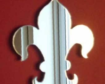 Fleur de Lys Mirror - 5 Sizes Available.   Also available in packs of 10 Small Crafting and Decorating Mirrors, Bespoke Shapes Made