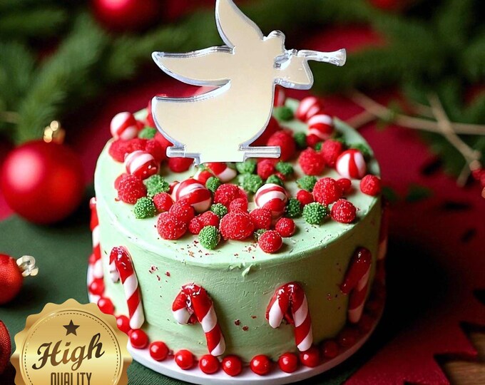 Custom Acrylic Christmas Angel Cake Topper – Bespoke Laser Cut Decoration