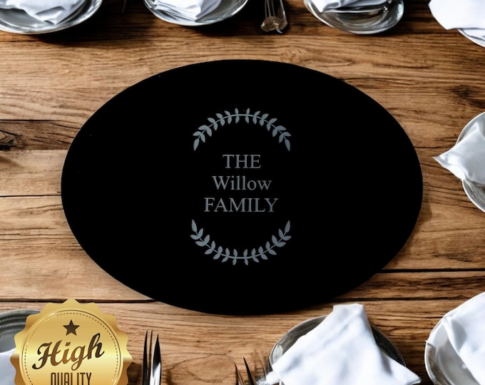 Oval Placemats & Coasters - Custom Matt or Gloss Colours, Sizes, Shapes and Engraving Services
