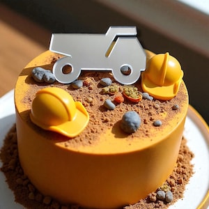 Custom Dumper Truck Cake Topper: Recycled Acrylic, Bespoke Style
