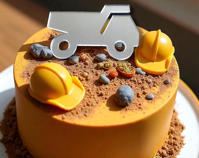 Custom Dumper Truck Cake Topper: Recycled Acrylic, Bespoke Style