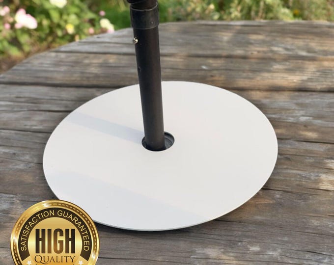Custom 17" Large Garden Lazy Susan - 5mm Thick Acrylic with Parasol Hole Option, Non-Slip Rubber Feet, Black or White Gloss, Eco-Friendly