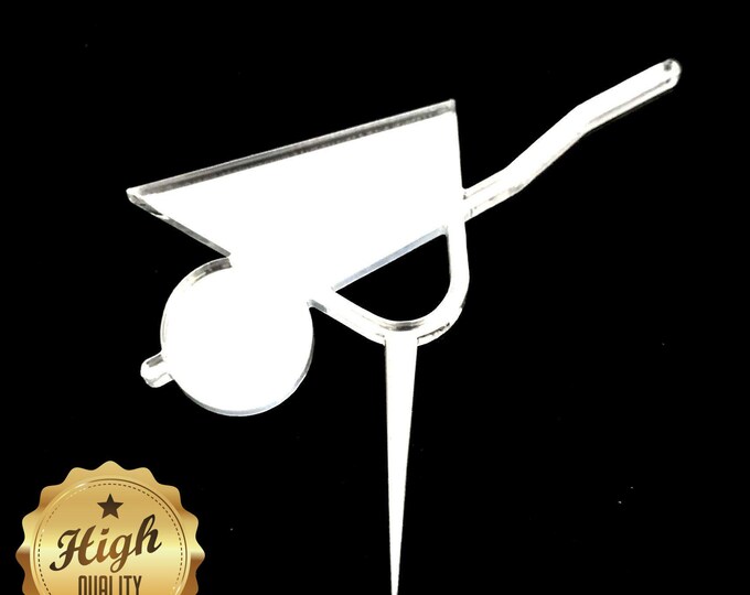 Wheelbarrow Shaped Cake Toppers & Cup Cake Toppers - Several Colour Options Available, Any Bespoke Style Made, Crafting Customised