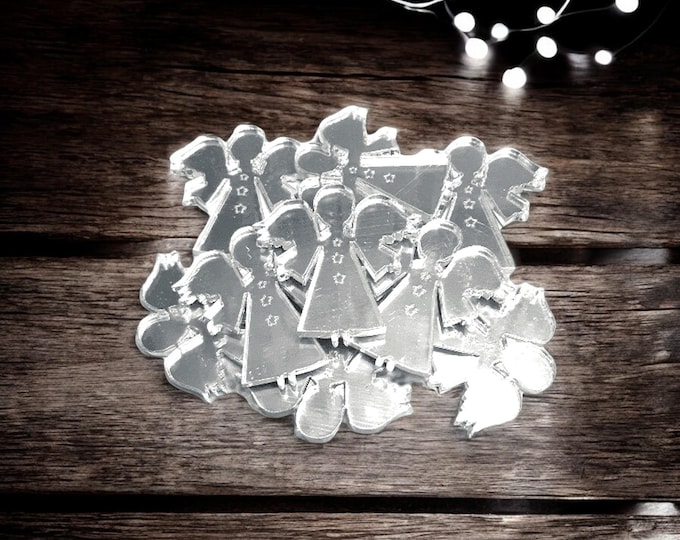 Angel Star Acrylic Crafting Mirrors: Custom Colors, Sizes - Pack of 10