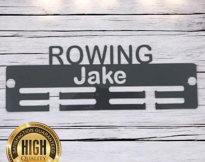 Rowing Medal Hangers, With Customised Name, Sport, Colours & Woods, Includes all Fixings, Large Sizes Made