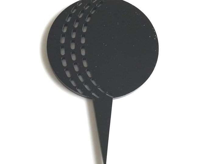 Cricket Ball Cake Topper: Acrylic Sports Theme Party Decor