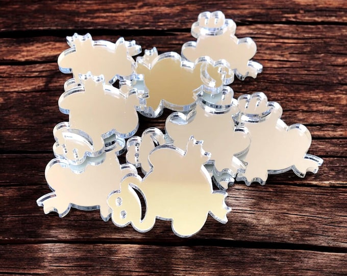 Frog Acrylic Crafting Mirrors: Custom Colors, Woods, Sizes - Pack of 10