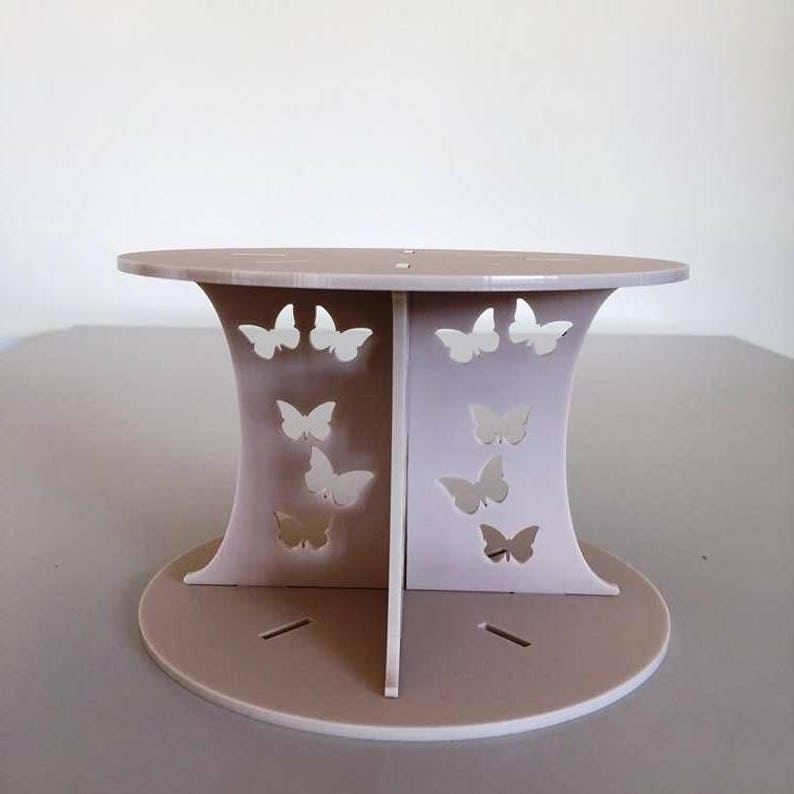 for Wedding Party Cakes 10cm 4 High Butterfly Round Latte Beige Mat Acrylic Cake PillarsCake Separators Size 6 7 8 9 10 11 12