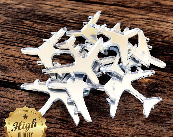 Airplane Craft Mirrors: Acrylic, Customizable, Set of 10