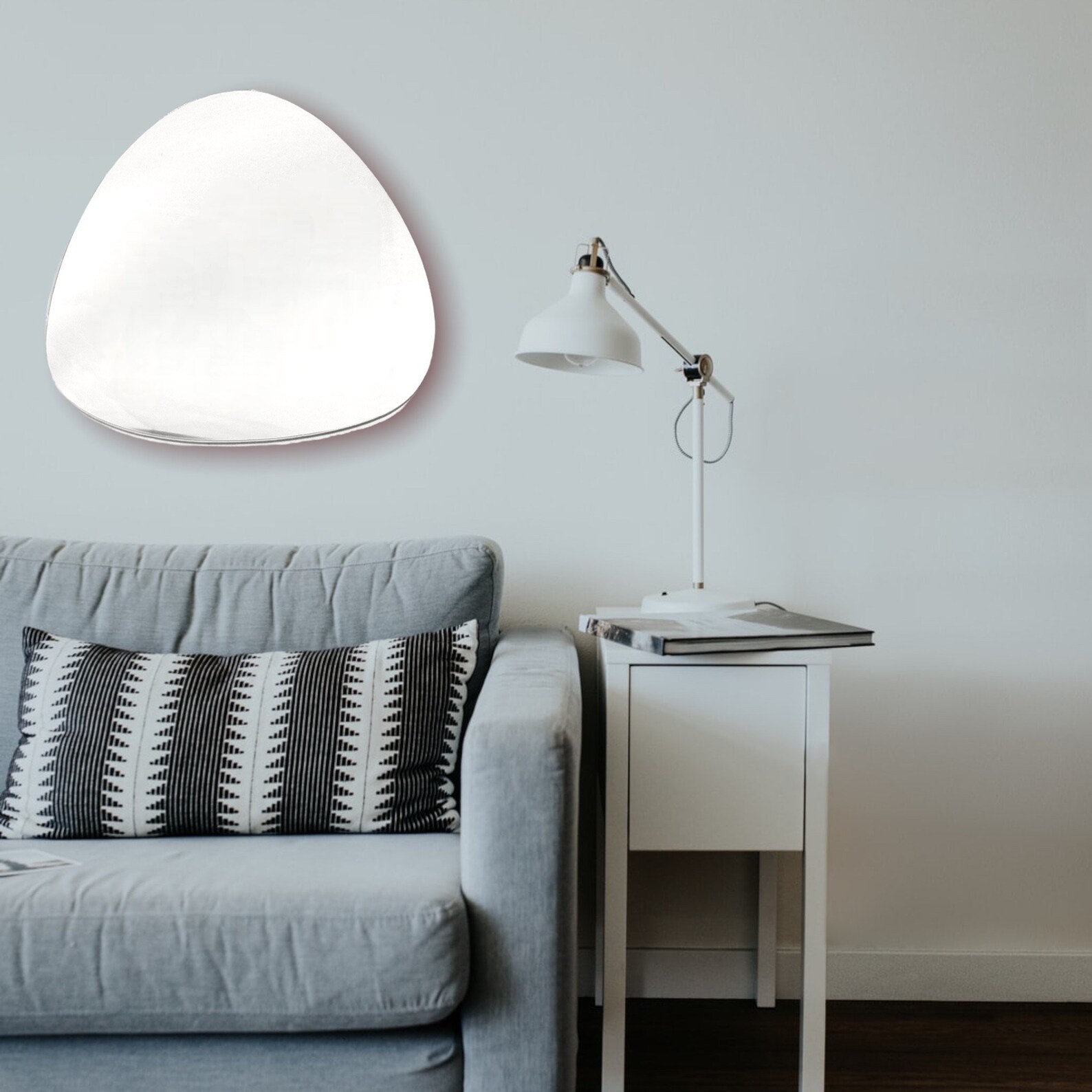 Triangular Pebble Shaped Mirrors With White Backing & Hooks, Bespoke ...