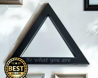 Triangular Acrylic Mirror with Color Frame & Hooks