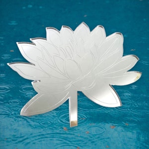 Etched Water Lily Flower Mirrors - Many Sizes & Colours, Bespoke Shapes Made