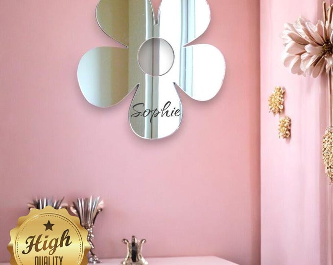 Daisy Shaped Mirrors for Indoors & Outdoor Use, Custom Sizes, Colours, Engraving Services, Sizes up to 40cm
