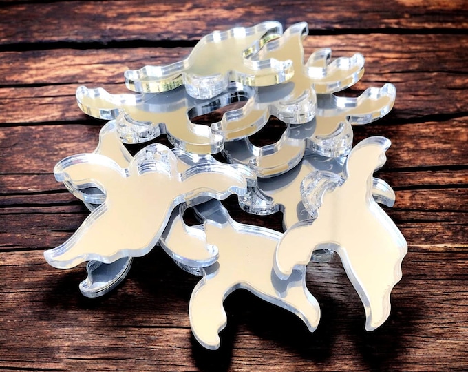 Ghost Acrylic Crafting Mirrors: Custom Colors & Sizes, Pack of 10