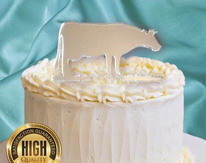 Cow Shaped Cake Toppers & Cup Cake Toppers - Several Colour Options Available, Any Bespoke Style Made