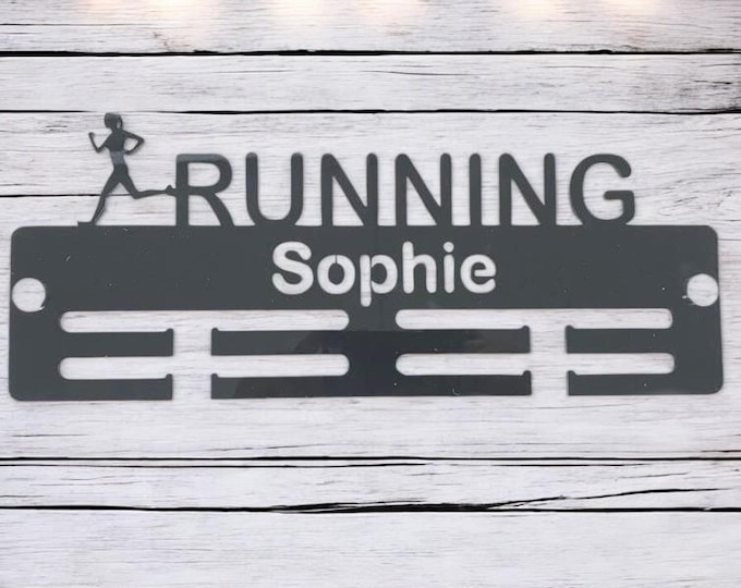 Custom Running Medal Hanger: Personalized Sport Display, Acrylic or Wood