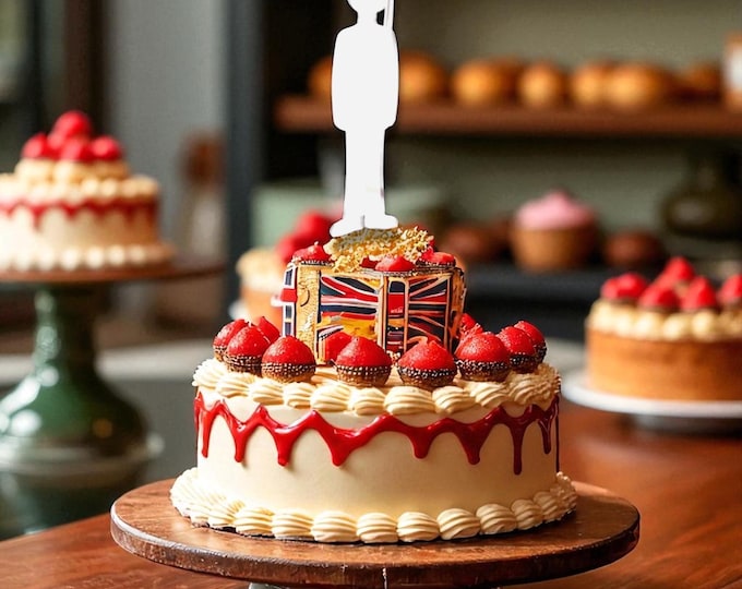 British Changing of the Guard Cake Toppers: Custom Acrylic Guard Cupcake Decoration