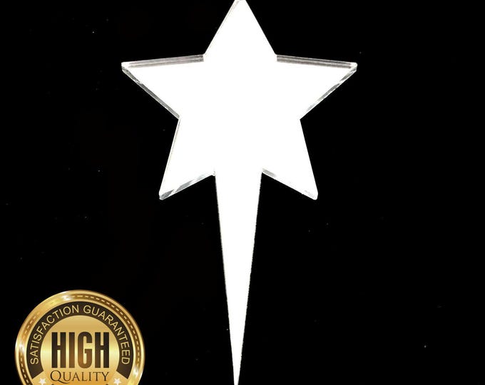 Handcrafted Bespoke Star and Cup Cake Toppers - Vibrant Colors, Eco-Friendly, Recycled Acrylic - Custom Sizes, Laser Cut Design