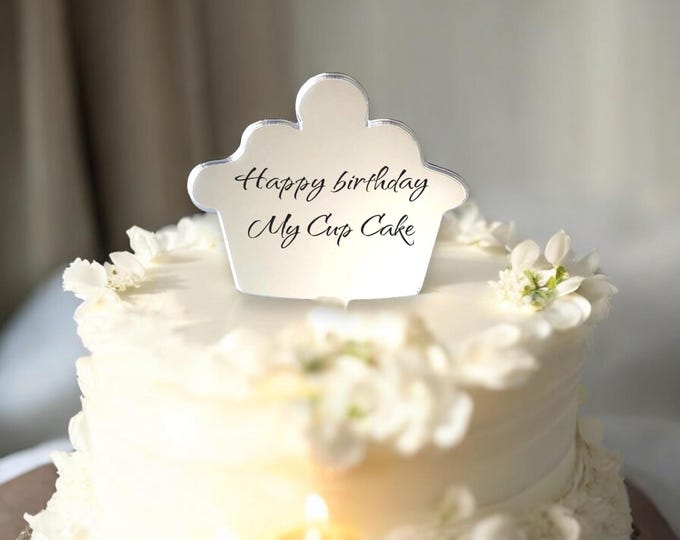 Cup Cake Shaped Cake Toppers  - Custom Colours, Any Bespoke Style Made, Crafting Emblems