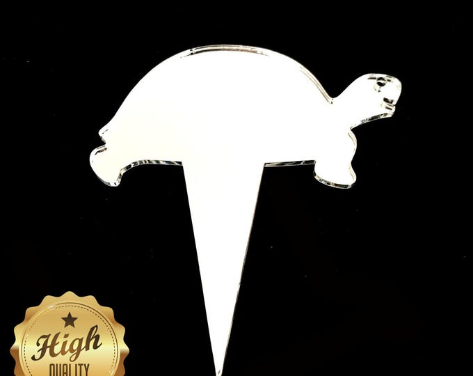 Tortoise Cake Topper: Custom Acrylic Cupcake Decorations