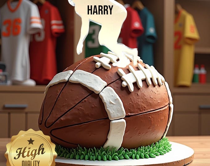 American Footballer Shaped Cake Toppers - Custom Colours , Any Bespoke Style Made, Crafting emblems
