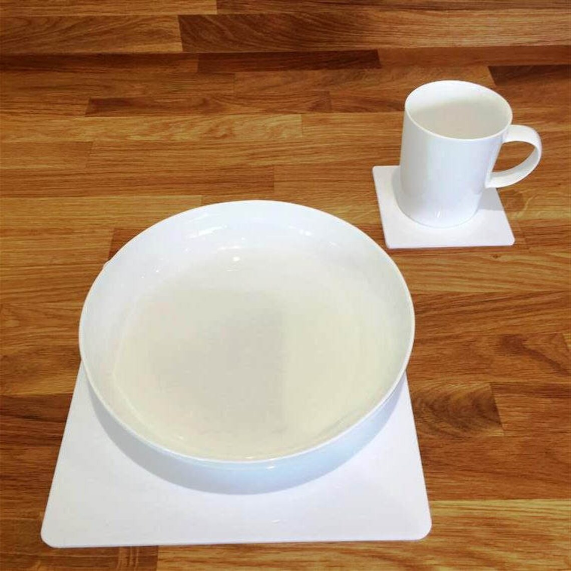Square Placemats or Placemats & Coasters in White Gloss Etsy