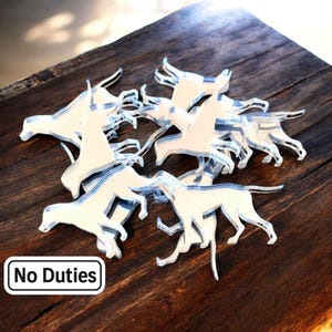 Pointer Dog Acrylic Crafting Mirrors: Custom Colors & Sizes, Pack of 10