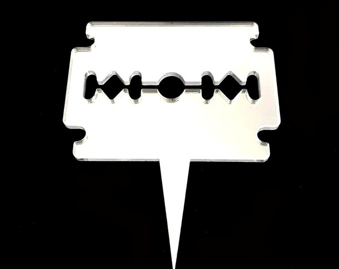 Razor Blade Acrylic Cake/Cupcake Toppers: Custom Colors & Sizes