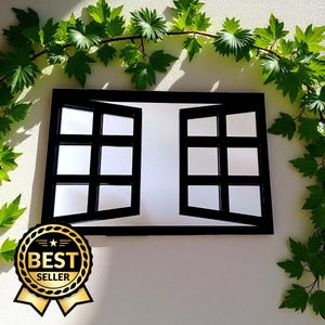 Open Window Design Garden Mirrors with Custom Colours, Engraving Services - Indoor & Outdoor Use