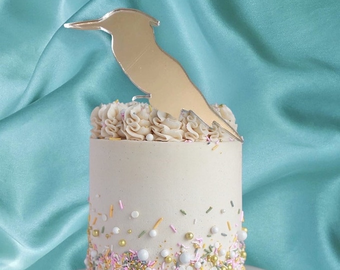 Kingfisher Cake Topper: Recycled Acrylic Cupcake Decorations