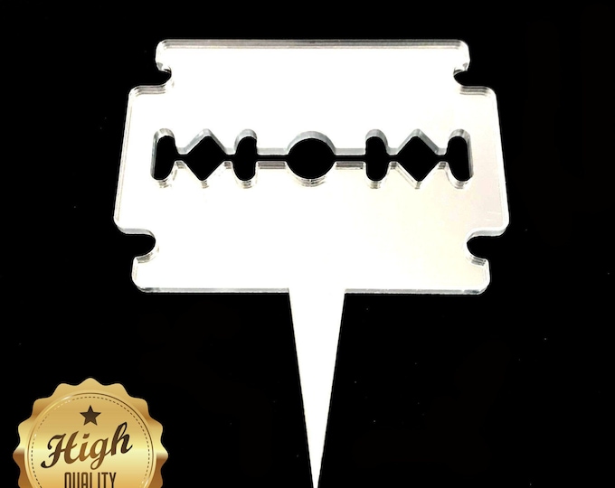 Razor Blade Shaped Cake Toppers & Cup Cake Toppers - Several Colour Options Available, Any Bespoke Style Made, Crafting Customised