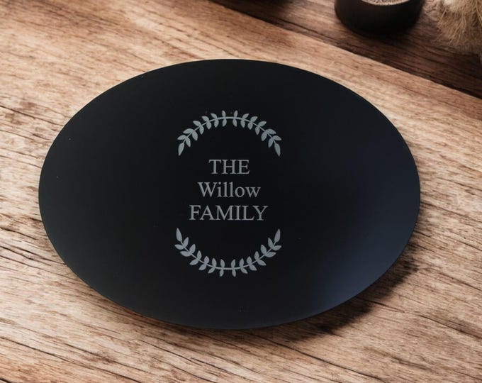 Custom Engraved Acrylic Worktop Saver: Oval Table Protector