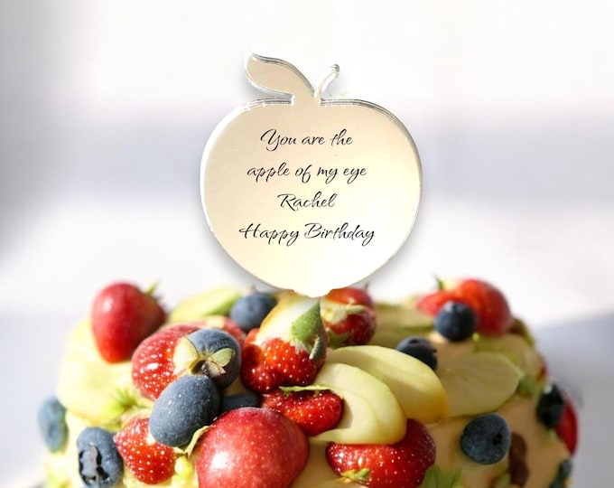 Apple Shaped Cake Toppers - Custom Colours, Any Bespoke Style Made, Crafting Emblems