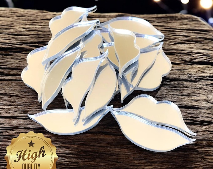 Lips Shaped Acrylic Crafting Mirrors: Custom Colors & Sizes, Pack of 10