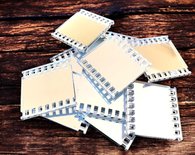 Film Strip Acrylic Crafting Mirrors: Custom Colors & Sizes (Pack of 10)