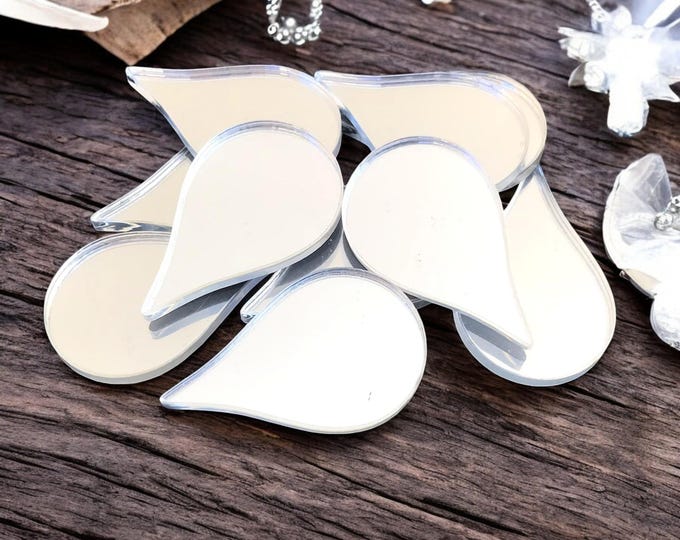 Raindrop Acrylic Crafting Mirrors: Custom Colors & Sizes (Pack of 10)