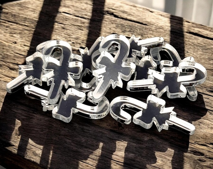 Christmas Candy Cane Acrylic Crafting Mirrors: Custom Colors, Sizes - Pack of 10