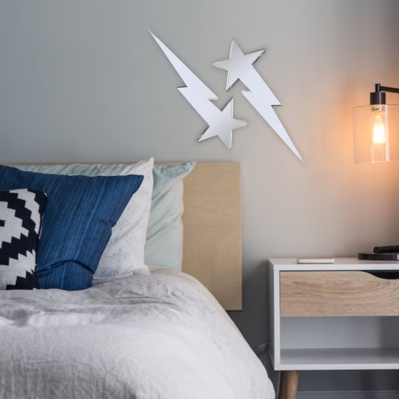 Two Shooting Star Mirrors, Custom Colours, Sizes, Shapes, Engraving Services, Sizes up to 40cm image 2