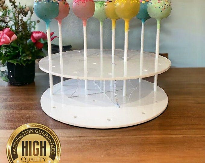 Round or Square Cake Pop Stands - 21cm 8" Diameter (16 cakepops) or 30cm 12" Diameter (32 cakepops), Custom colours stands made