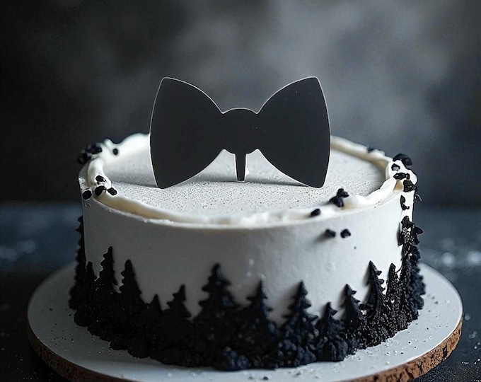 Bow Tie Cake Topper: Acrylic Cupcake Decoration