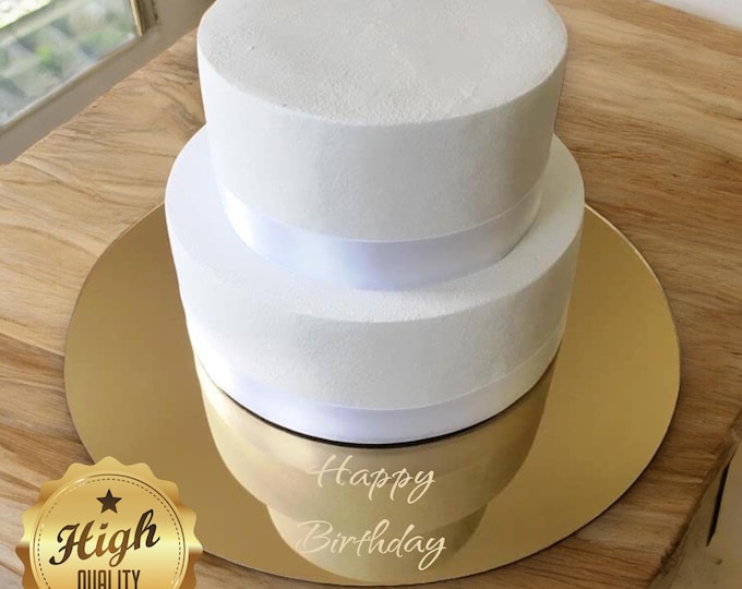 Engraved Acrylic Mirror Cake Board: Reusable, Custom Shapes & Sizes