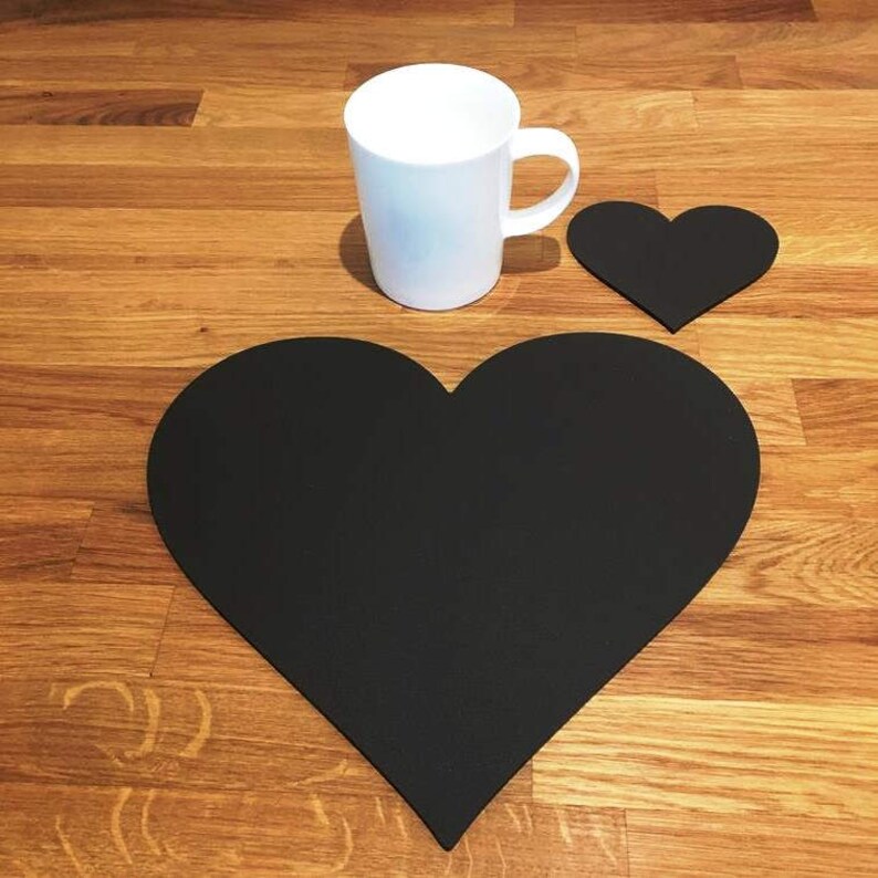 Heart Shaped Placemats or Placemats & Coasters in Mocha Etsy