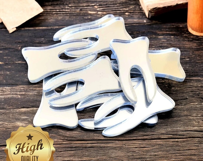 Tooth Shaped Crafting Mirrors: Acrylic, Custom Colors, Packs of 10