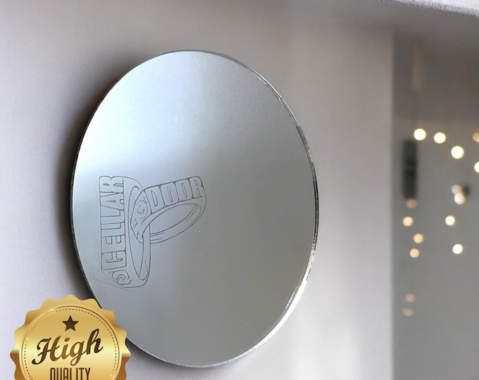 Engraved Slogan or Logo Mirrors, Custom Colours, Sizes, Shapes, Engraving Services. Oh Baby & Heart etc Sizes up to 40cm, Sizes up to 40cm