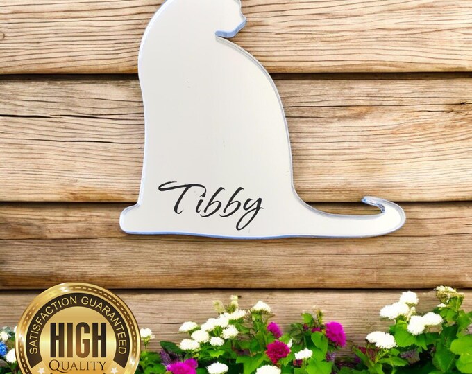 Cat Shaped Mirrors, Your Cat Breed Made, Custom Colours, Sizes, Shapes, Engraving Services (Indoor and Garden Use) Large sizes 45cm to 80cm