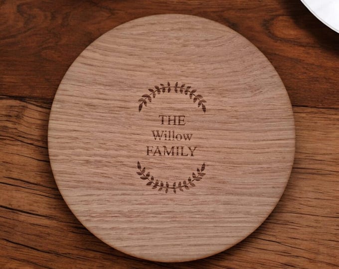 Round Placemats & Coasters - Custom Wood Finishes, Sizes, Shapes and Engraving Services